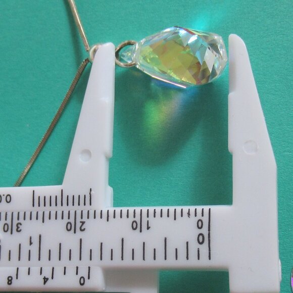 Multi-faceted Helix/Twist Crystal Necklace, 925 Silver, Italy, Dyadema, Large - Picture 11 of 13